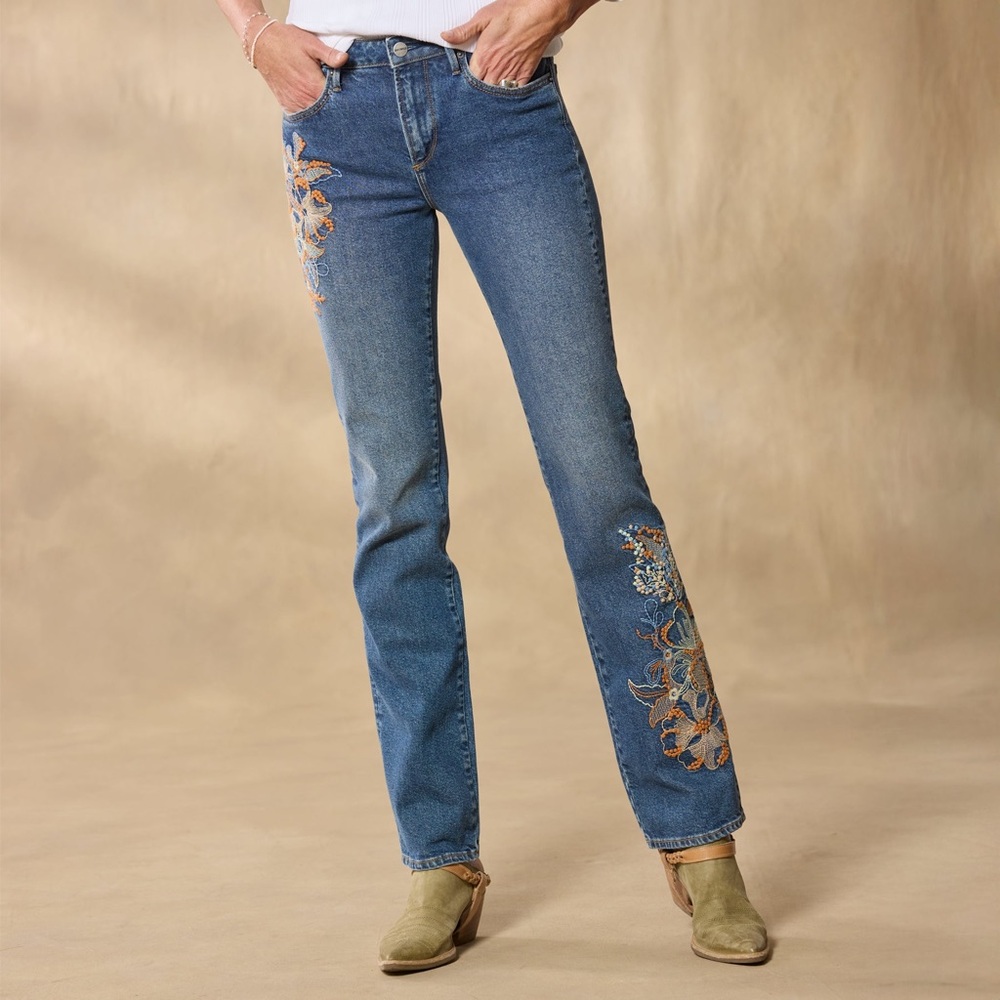 DRIFTWOOD KELLY DALEA EMBROIDERED JEANS 32 X 31